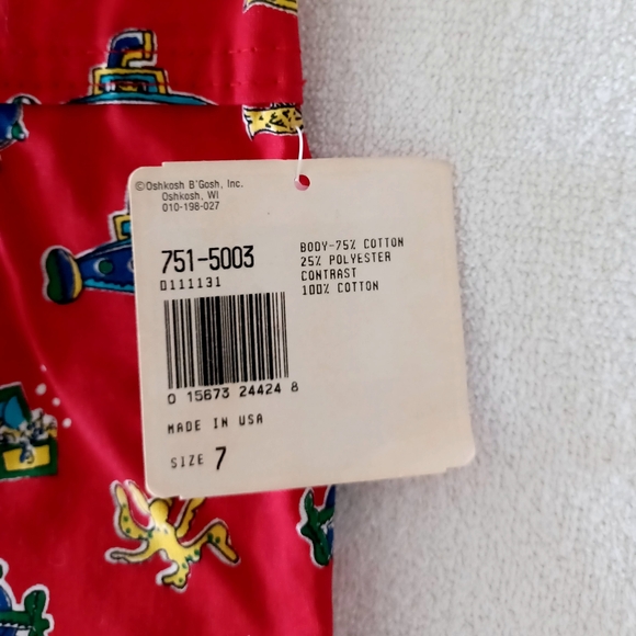 Vintage OshKosh B'Gosh Boy's Overalls with Submarins Print, size 7 - Picture 12 of 14